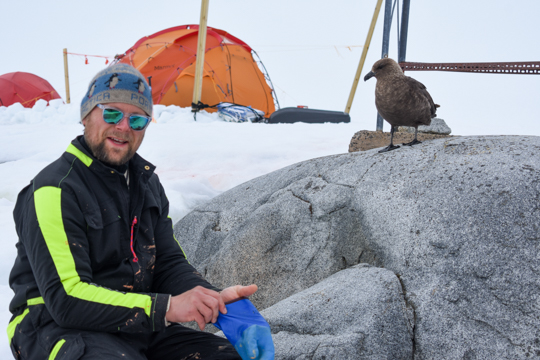 Martin with a skua