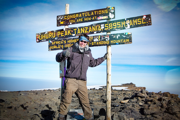 Peter on the summit of Kilimanjaro