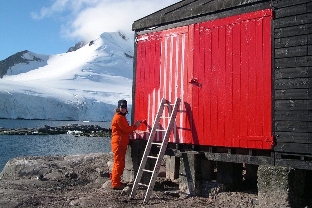 Port Lockroy being restored in 2006