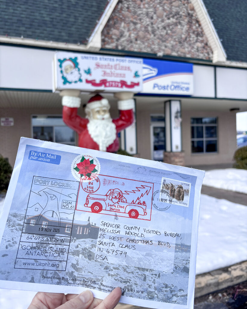 The postcard at the Santa Claus post office