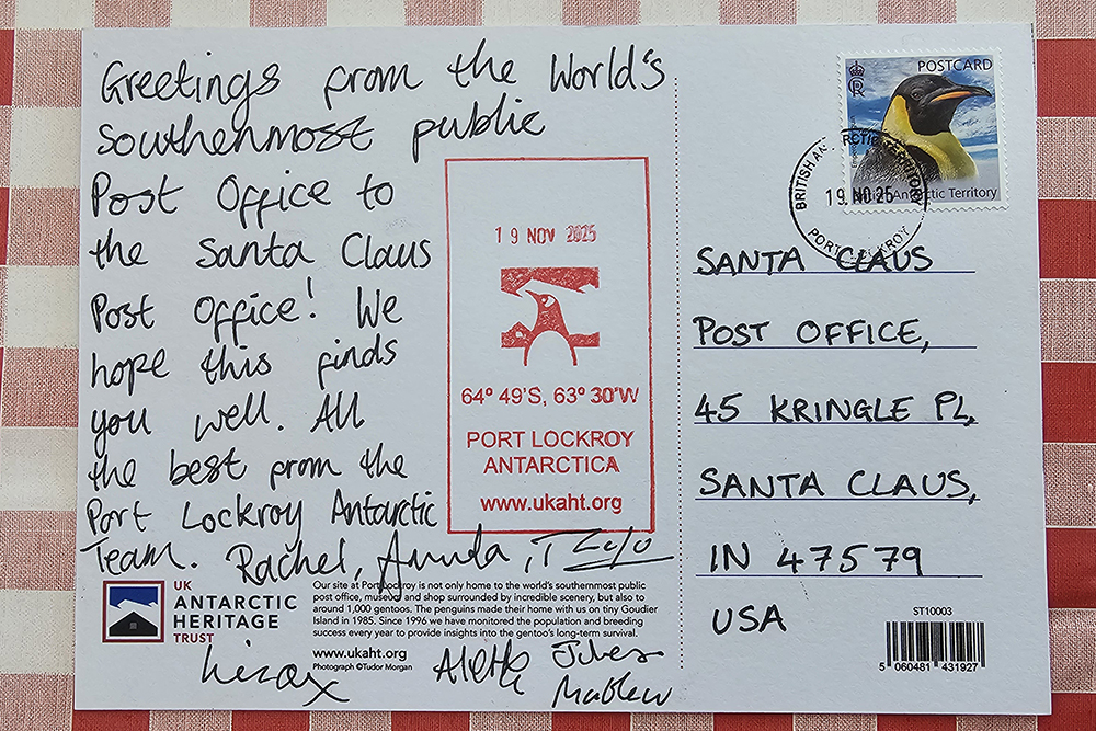 the postcard before it leaves port lockroy